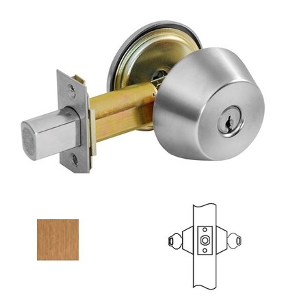 Corbin Russwin Grade 1, Double Cylinder, 612 Satin Bronze, 2-3/4 Backset, Keyed Random DL3212-612